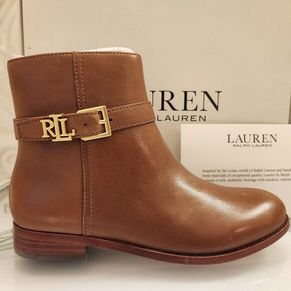 Lauren Ralph Lauren " Brooke" Polo Tan booties. NIB. Size 5.5 - Picture 1 of 11